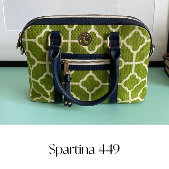 Spartina 449 tote green navy cream - Picture 1 of 12